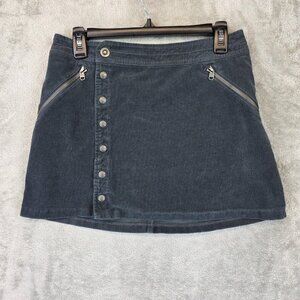 Kuhl Skirt Womens 4 Charcoal Corduroy Button Front Zip Pockets Casual Style 6191